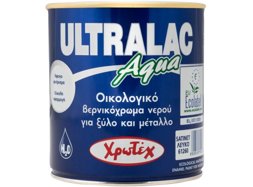 ULTRALAC AQUA SATINE Oικολογικό αλκυδικό βερνικόχρωμα (ριπολίνη) νερού οικοδομών