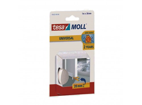 ΒΕΡΓΑ ΠΟΡΤΑΣ. ΑΦΡΩΔΗΣ ΥΛIKO 1m -38mm ΛΕΥΚΟ 05422 TESA MOLL