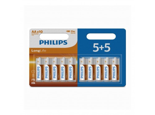 ΜΠΑΤΑΡΙΕΣ ΨΕΥΔΑΡΓΥΡΟΥ AA SUPER HEAVY DUTY (10pack PROMO) 1.5V LONG LIFE PHILIPS
