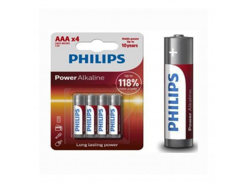 ΜΠΑΤΑΡΙΕΣ ΑΛΚΑΛΙΚΕΣ AAA (4pack) 1.5V POWER ALK LR03P4B/05 37764 PHILIPS
