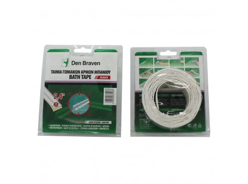 ΤΑΙΝΙΑ ΜΠΑΝΙΟΥ 2,4m x 40mm ΛΕΥΚΗ ΑΥΤΟΚΟΛΛΗΤΗ DEN BRAVEN
