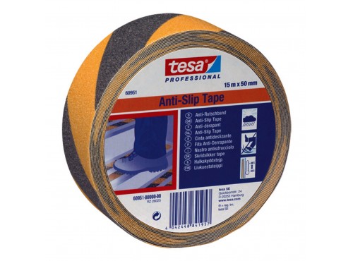ΤΑΙΝΙΑ ΑΝΤΙΟΛΙΣΘΗΤΙΚΗ 15m x 50mm ΜΑΥΡΗ - ΚΙΤΡΙΝΗ 60951 TESA