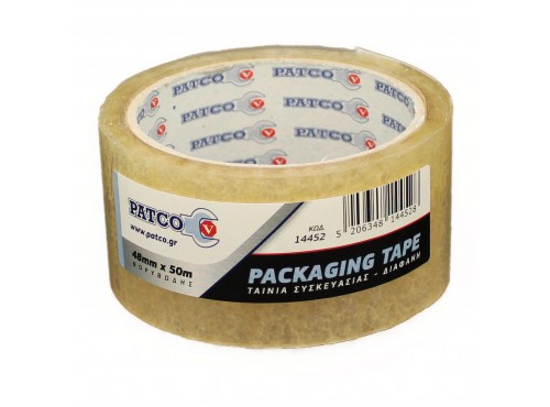 ΤΑΙΝΙΑ ΣΥΣΚΕΥΑΣΙΑΣ PATCO 50m x 48mm ΔΙΑΦΑΝΗ (Θορυβώδης)