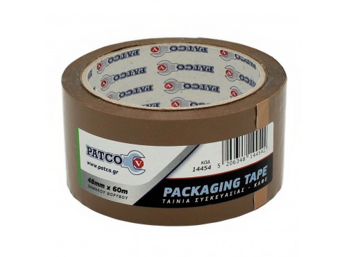 ΤΑΙΝΙΑ ΣΥΣΚΕΥΑΣΙΑΣ PATCO 60m x 48mm ΚΑΦΕ (Χαμηλού Θορύβου)