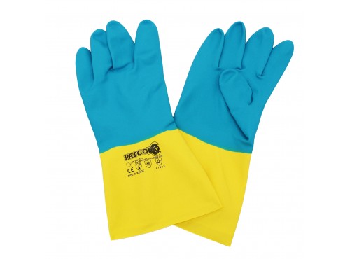 ΓΑΝΤΙΑ LATEX.. ΧΗΜΙΚΟ 11/XXL (ΚΙΤΡΙΝΟ-ΜΠΛΕ) PATCO