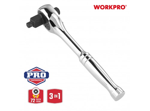 ΚΑΣΤΑΝΙΑ 3 ΥΠΟΔΟΧΩΝ (1/4"+3/8"+1/2") (72T) WP271014 WORKPRO (ΚΑΡΤΕΛΑ)