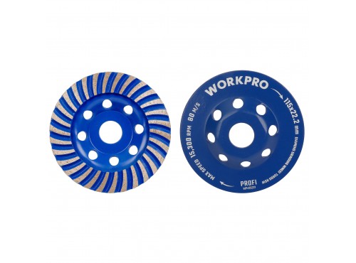 ΔΙΣΚΟΙ ΔΙΑΜΑΝΤΙ ΛΕΙΑΝΣΗΣ 125 mm TURBO WP405222 WORKPRO (PROFI) (ΚΑΡΤΕΛΑ)
