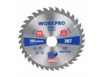 ΔΙΣΚΟΣ ΚΟΠΗΣ ΞΥΛΟΥ Φ125x22,2mm (36Δ) WP405603 WORKPRO (PROFI) (ΚΑΡΤΕΛΑ)