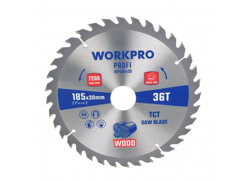 ΔΙΣΚΟΣ ΚΟΠΗΣ ΞΥΛΟΥ Φ185x20,0mm (36Δ) WP405618 WORKPRO (PROFI) (ΚΑΡΤΕΛΑ)