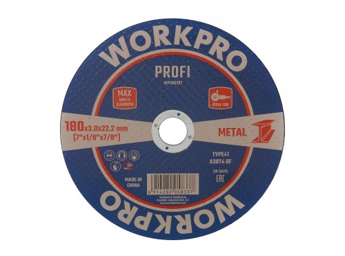 ΤΡΟΧΟΙ ΚΟΠΗΣ ΣΙΔΗΡΟΥ Φ180x3,0x22,2mm WP406397 WORKPRO (PROFI)