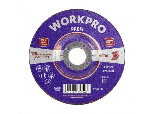 ΤΡΟΧΟΙ ΛΕΙΑΝΣΗΣ ΣΙΔΗΡΟΥ Φ125x6,0x22,2mm WP406430 WORKPRO (PROFI)