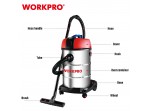 ΣΚΟΥΠΑ ΗΛΕΚΤΡΙΚΗ 30L INOX (1300W) WP423005CE WORKPRO (PROFI)