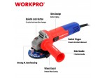 ΓΩΝΙΑΚΟΣ ΤΡΟΧΟΣ 800W Φ115mm WP472003 WORKPRO (PROFI)