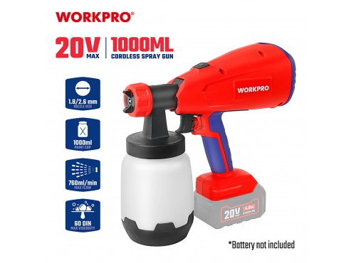ΕΠΑΝΑΦΟΡΤΙΖΟΜΕΝΟ ΠΙΣΤΟΛΙ ΒΑΦΗΣ 20V-Li SOLO** WP397005 WORKPRO