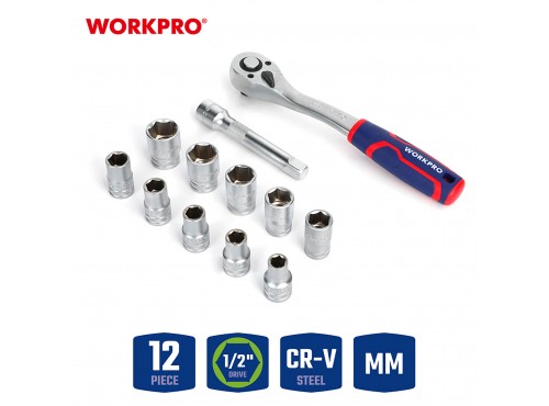 ΚΑΡΥΔΑΚΙΑ 1/2" ΣΕΤ 12τμχ WP202586 WORKPRO