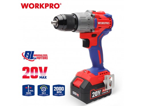 ΕΠΑΝΑΦΟΡΤΙΖΟΜΕΝΟ ΔΡΑΠΑΝΟΚΑΤΣΑΒΙΔΟ 20V-Li BL WP390008 (2x4,0AH) WORKPRO (PROFI)