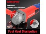ΓΩΝΙΑΚΟΣ ΤΡΟΧΟΣ 1300W Φ125mm WP472001 WORKPRO (PROFI)