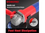 ΓΩΝΙΑΚΟΣ ΤΡΟΧΟΣ 1200W Φ125mm WP472024 WORKPRO (PROFI)