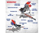 ΦΑΛΤΣΟΠΡΙΟΝΟ ΣΥΡΟΜΕΝΟ RADIAL 1800W Φ255mm WP480204 WORKPRO (PROFI)