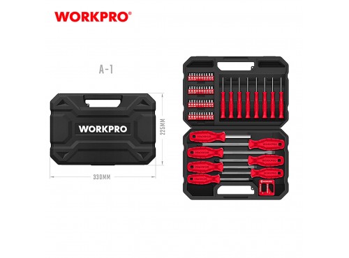 ΚΑΣΕΤΙΝΑ ΚΑΤΣΑΒΙΔΙΑ + ΜΥΤΕΣ ΣΕΤ 56τμχ WP200520 WORKPRO