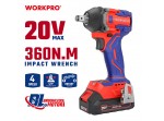 ΕΠΑΝΑΦΟΡΤΙΖΟΜΕΝΟ ΜΠΟΥΛΟΝΟΚΛΕΙΔΟ 20V-Li BL (1x4,0AH) WP390227 WORKPRO (PROFI)