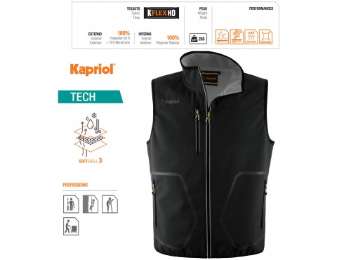 ΓΙΛΕΚΟ ΕΡΓΑΣΙΑΣ ΑΜΑΝΙΚΟ TECH ΜΑΥΡΟ / ΑΣΗΜΙ (XL) 36932 KAPRIOL