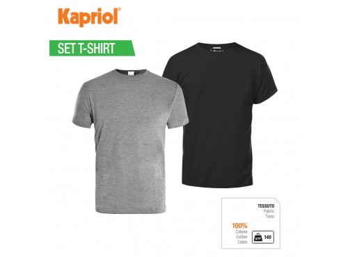 ΜΠΛΟΥΖΑΚΙ ΕΡΓΑΣΙΑΣ T-SHIRT (ΣΕΤ 2τμχ) ΜΑΥΡΟ &amp; ΓΚΡΙ (L) 32207 KAPRIOL