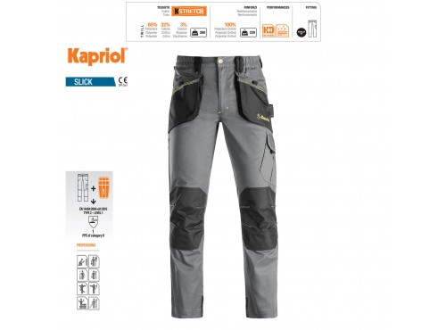 ΠΑΝΤΕΛΟΝΙ ΕΡΓΑΣΙΑΣ SLICK ΓΚΡΙ / ΜΑΥΡΟ (XXXL) 36665 KAPRIOL