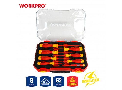 ΚΑΤΣΑΒΙΔΙΑ ΣΕΤ 8τμχ ΜΕ ΜΟΝΩΣΗ VDA ΕΩΣ 1000V WP204700 WORKPRO (PROFI) (ΚΑΡΤΕΛΑ)