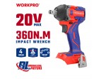 ΕΠΑΝΑΦΟΡΤΙΖΟΜΕΝΟ ΜΠΟΥΛΟΝΟΚΛΕΙΔΟ 20V-Li BL 360Nm SOLO** WP390225 WORKPRO (PROFI)