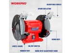 ΔΙΔΥΜΟΣ ΤΡΟΧΟΣ ΗΛΕΚΤΡΙΚΟΣ 350W (Φ 200mm) WP482001CE WORKPRO (PROFI)